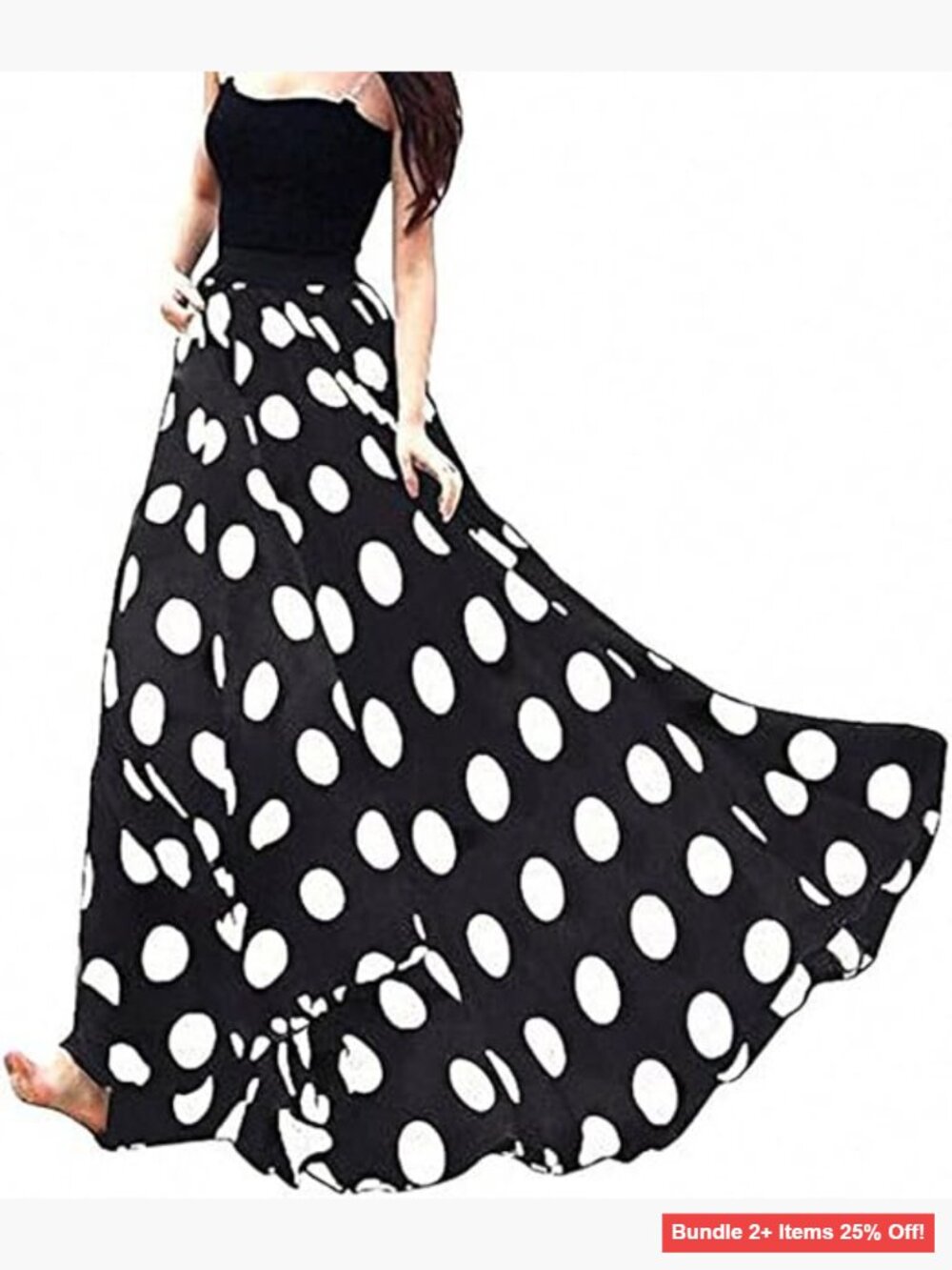 Chiffon Maxi Skirt High Waist Floor Length Beach Casual Elastic Waist